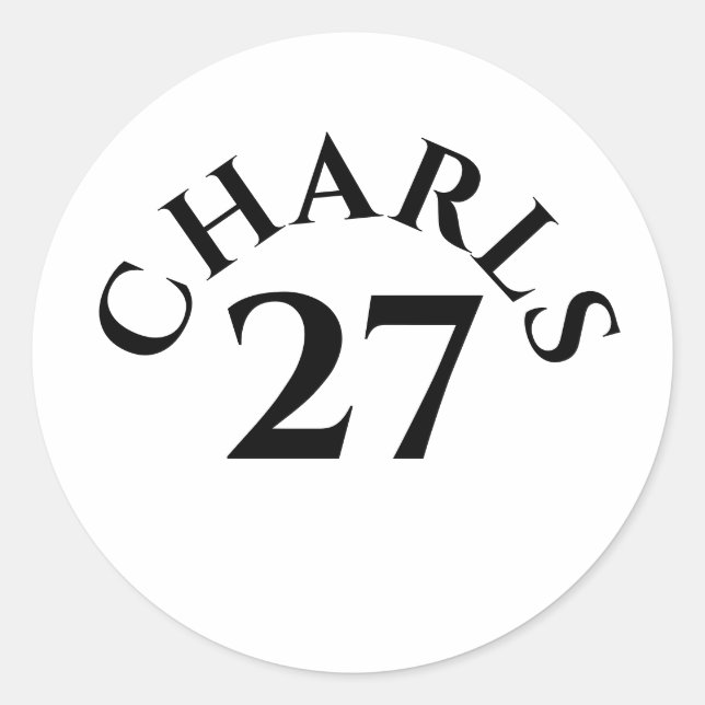 Sticker Rond Nom et numéro personnalisés (Devant)