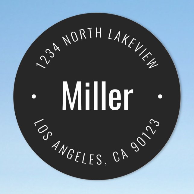 Sticker Rond Nom gras élégant et texte circulaire (Créateur téléchargé)