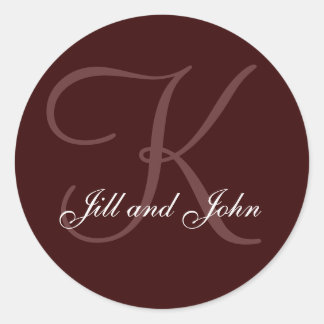 Sticker Rond Nom Initial K plus Prénoms Choclate Seal