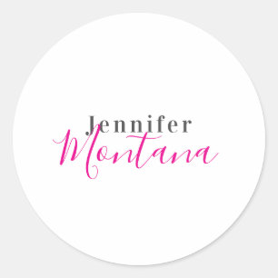 Sticker Rond Nom minimaliste moderne élégant professionnel