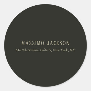 Sticker Rond Nom minimaliste personnalisé gris pastel personnal