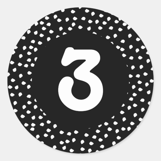 Sticker Rond Nom moderne minimaliste Cute Polka Motif (Devant)