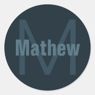 Sticker Rond Nom modifiable moderne