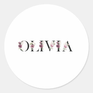 Sticker Rond Nom Olivia