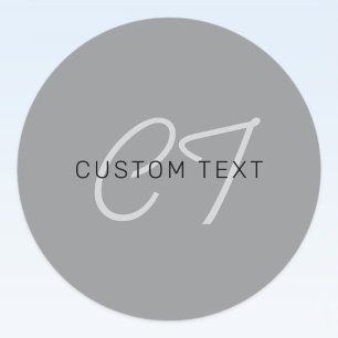 Sticker Rond Nom ou message modifiable Noir et gris foncé
