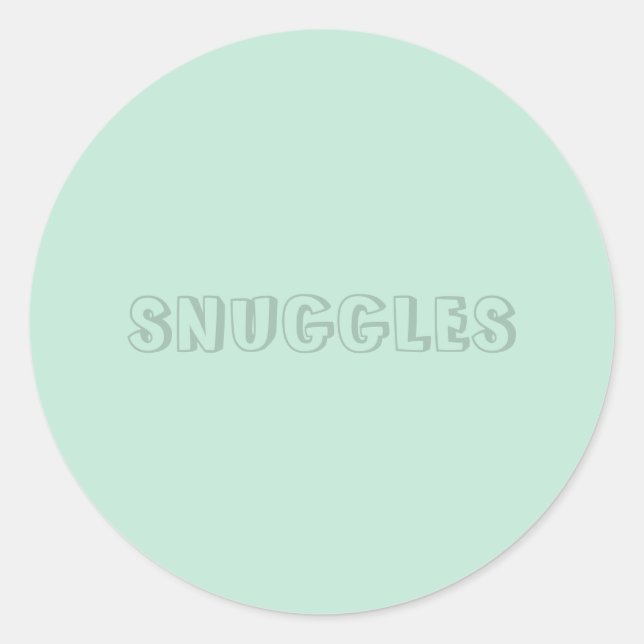 Sticker Rond Nom personnalisable "Snuggles" (Devant)