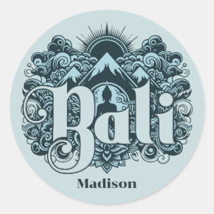Sticker Rond Nom personnalisé Bali