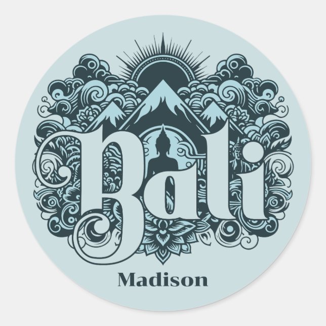 Sticker Rond Nom personnalisé Bali (Devant)