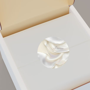 Sticker Rond Nom personnalisé Élégante Mère de Pearl Shell Ivor