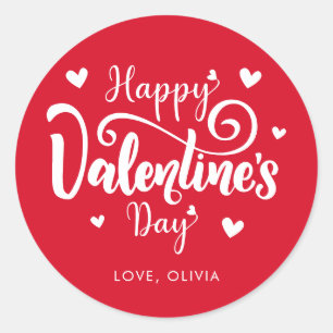 Sticker Rond Nom personnalisé modifiable couleur Joyeuse Saint-