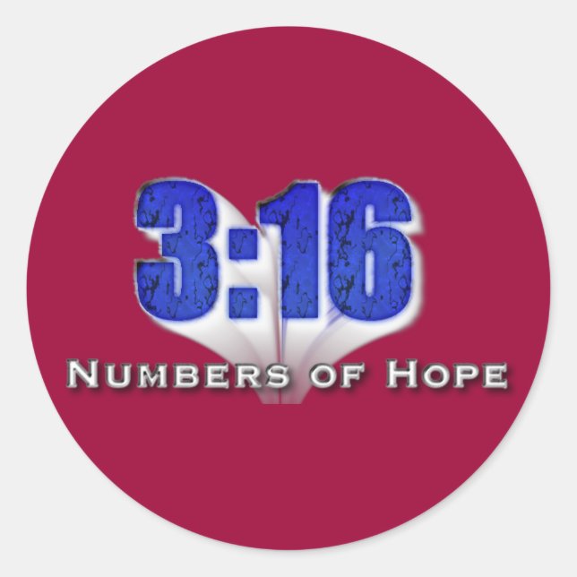 Sticker Rond Nombre d'espoir 3:16 (Devant)