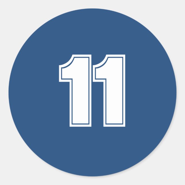 Sticker Rond Nombre Onze fournitures de planification 11 marine (Devant)