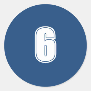 Sticker Rond Nombre Six fournitures de planification simple 6 m