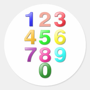 Sticker Rond Nombres entiers ou nombres de compte plus zéro