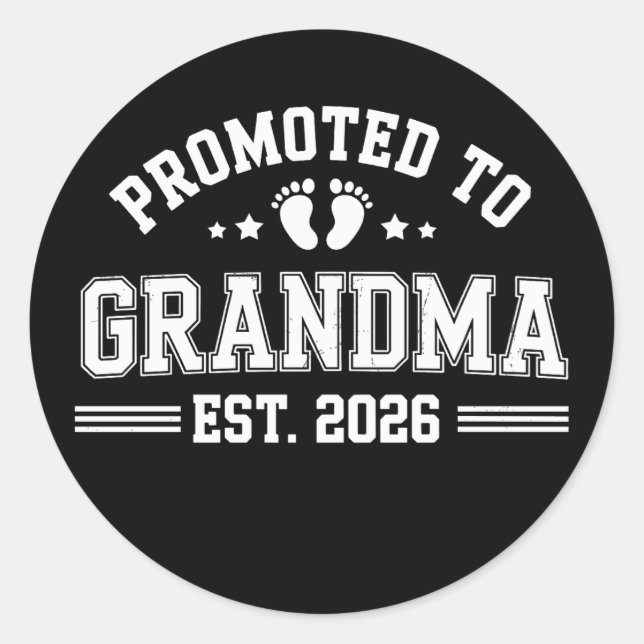 Sticker Rond Nommée Grand-mère dès 2026 Annonce de bébé (Devant)