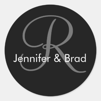 Sticker Rond Noms de chambre de mariée mariage Monogramme R Sti