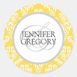 Sticker Rond Noms de chambre de mariée personnalisée Mariage da