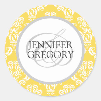 Sticker Rond Noms de chambre de mariée personnalisée Mariage da