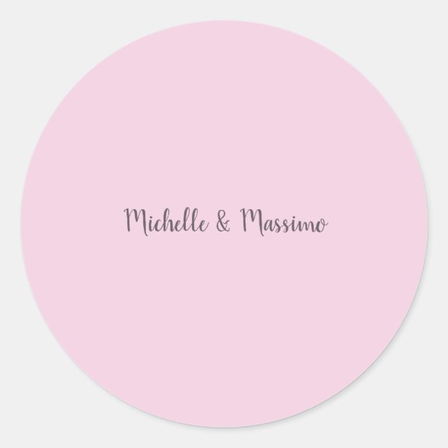 Sticker Rond Noms de couple classiques professionnels uniques (Devant)