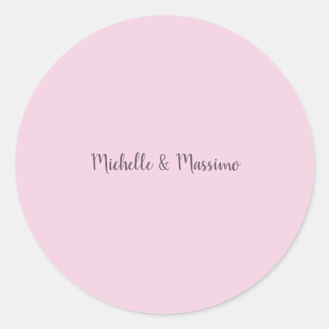Sticker Rond Noms de couple classiques professionnels uniques (Devant)