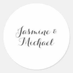 Sticker Rond Noms de couples en calligraphie chic adorables 