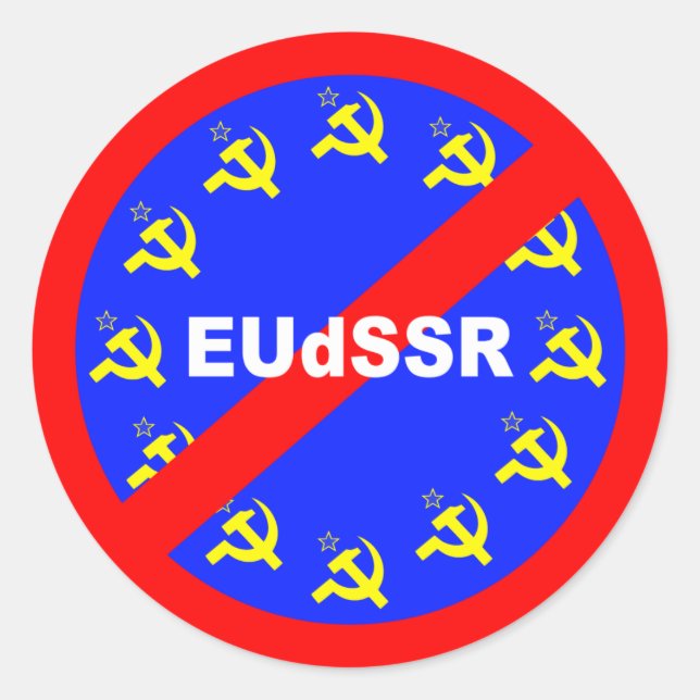Sticker Rond Non à la réforme de l'UE (Devant)