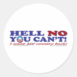 Sticker Rond Non à Obama-Logo
