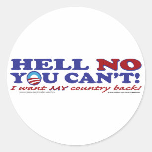 Sticker Rond Non à Obama-Logo
