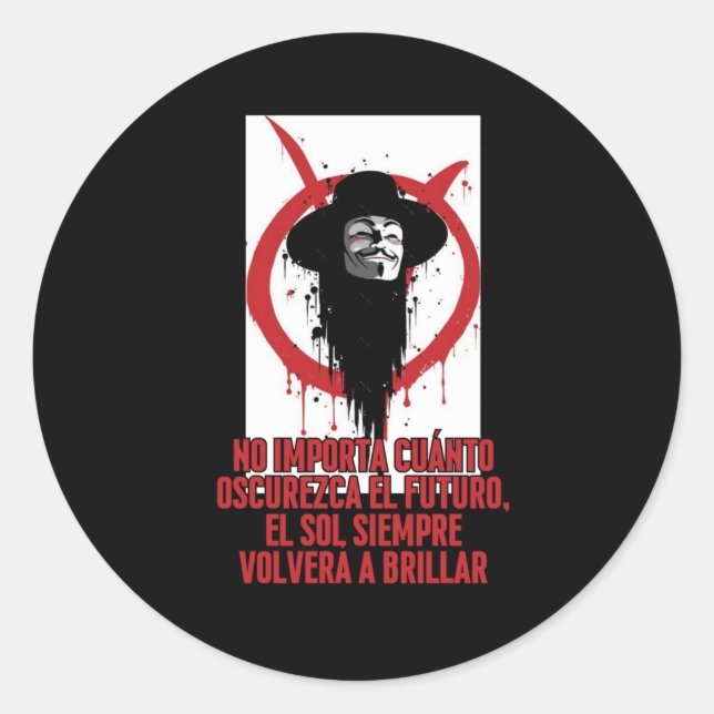 Sticker Rond Non À Quel Point L'Avenir Devient Sombre (Devant)