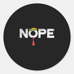 Sticker Rond Non Anti-trump Cravate Rouge Perruque Arrêtez Dona