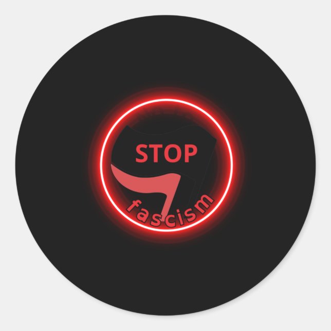 Sticker Rond Non Au Fascisme (Devant)