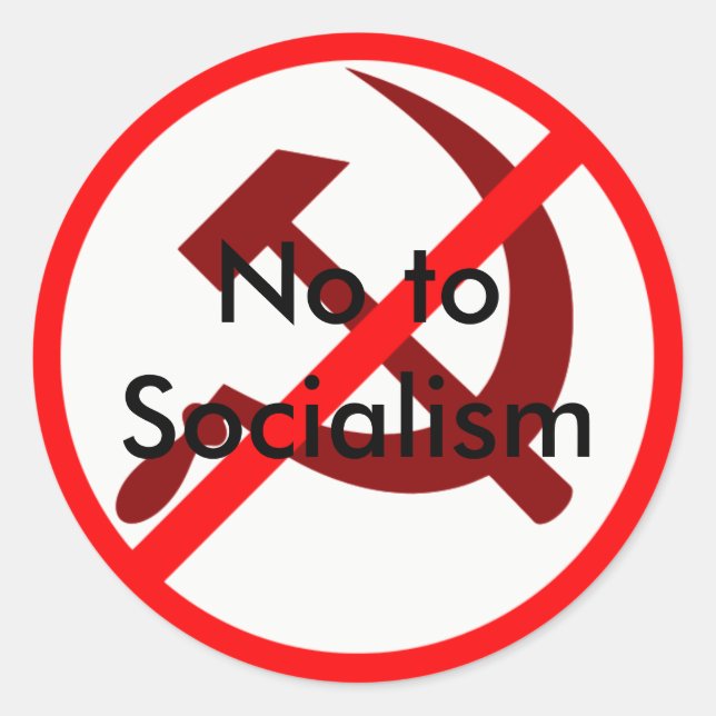 Sticker Rond Non au socialisme (Devant)