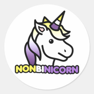 Sticker Rond Non binicorne