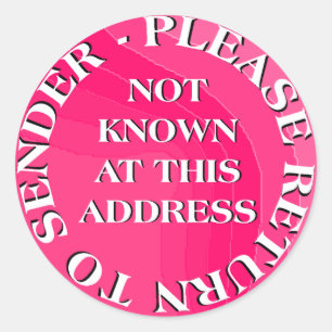 Sticker Rond Non connu à cette adresse