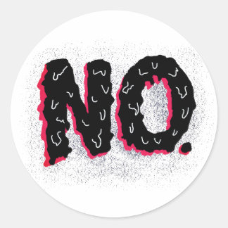 Sticker Rond Non : Déclaration négative manuscrite