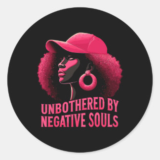 Sticker Rond Non dérangé Sy Black Queen Africain Américain