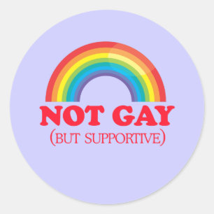 Sticker Rond NON GAI, mais de support
