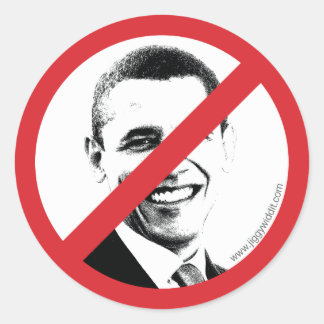 Sticker Rond NON international ! Obama