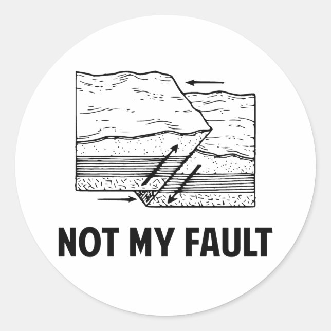 Sticker Rond Non mon défaut (Devant)