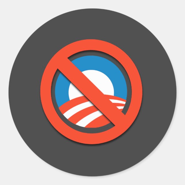 Sticker Rond NON "O" / Non Obama (Devant)