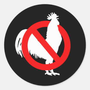 Sticker Rond Non (poulet)