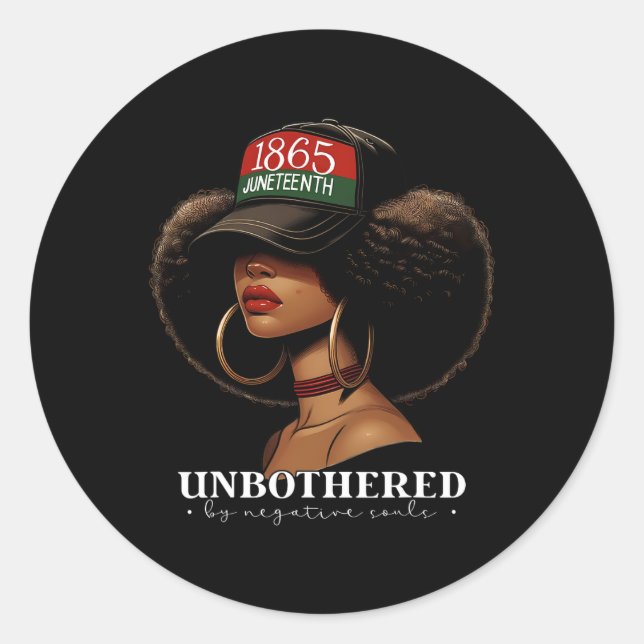 Sticker Rond Non Préoccupé Par Les Âmes Négatives Afro Black Gi (Devant)