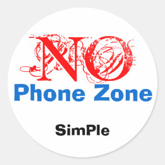 Sticker Rond NON, SimPle, zone téléphonique