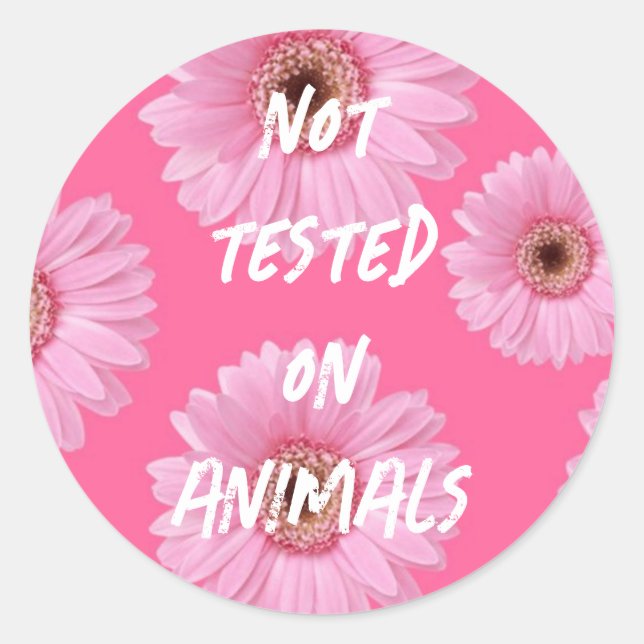Sticker Rond Non testé sur les animaux (Devant)