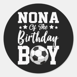 Sticker Rond Nona du garçon d'anniversaire Soccer famille appar