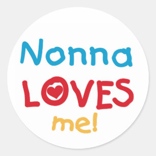 Sticker Rond Nonna aime mes t-shirts et cadeaux