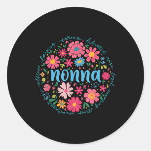 Sticker Rond Nonna Fête Des Mères Pour Grand-Mère Fleur sauvage