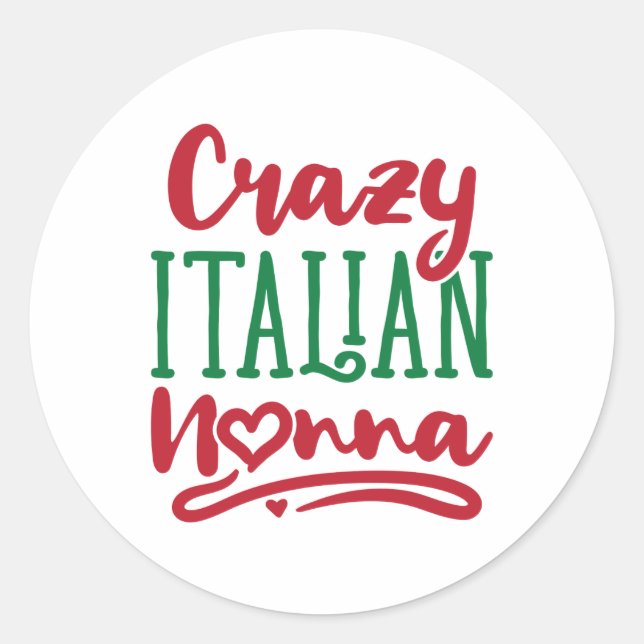 Sticker Rond Nonna italienne folle (Devant)