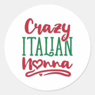 Sticker Rond Nonna italienne folle