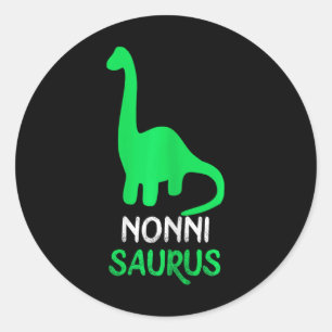Sticker Rond Nonni-saurus drôle dino dinosaure Nonnisaurus 